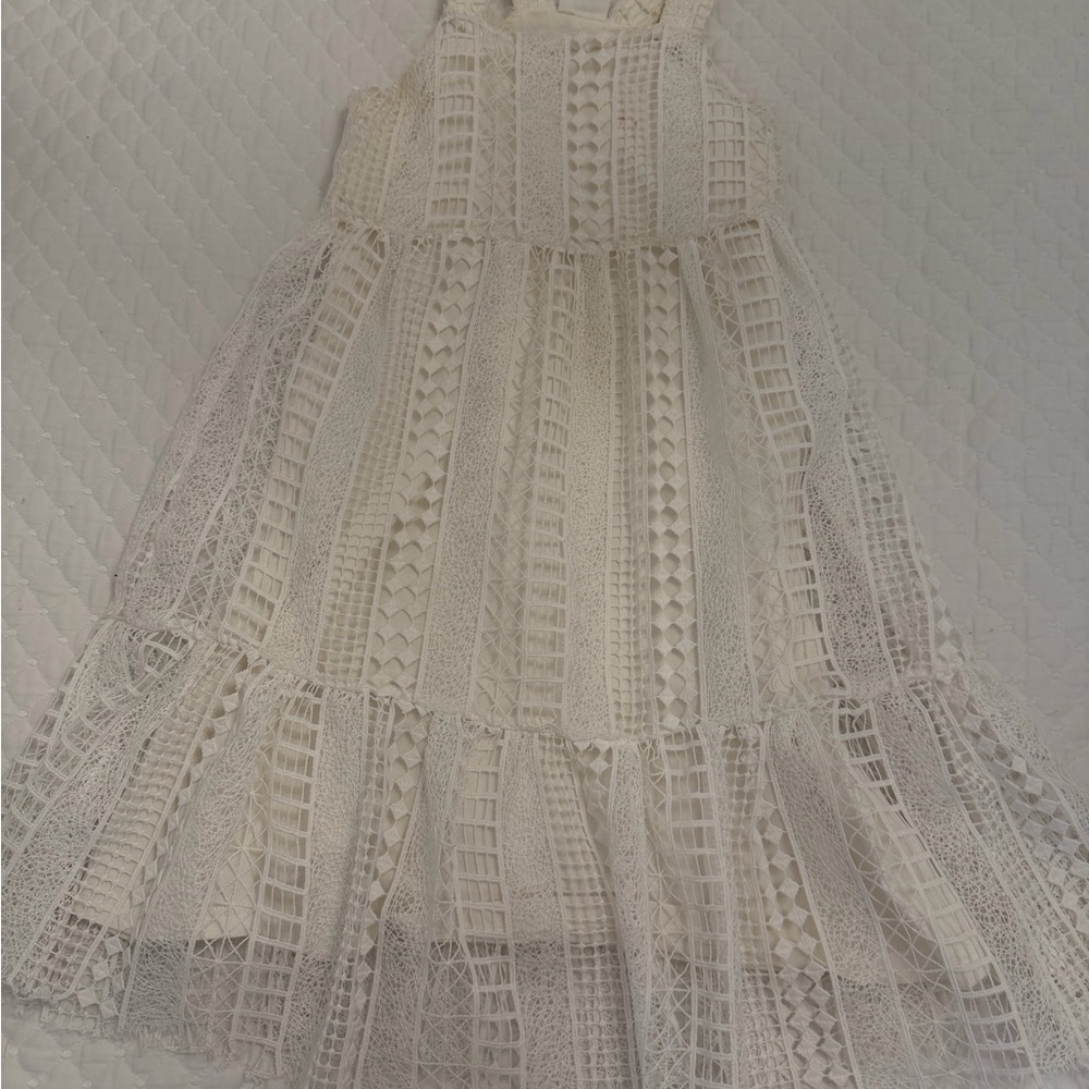 Zara Cream Lace A-Line Skirt